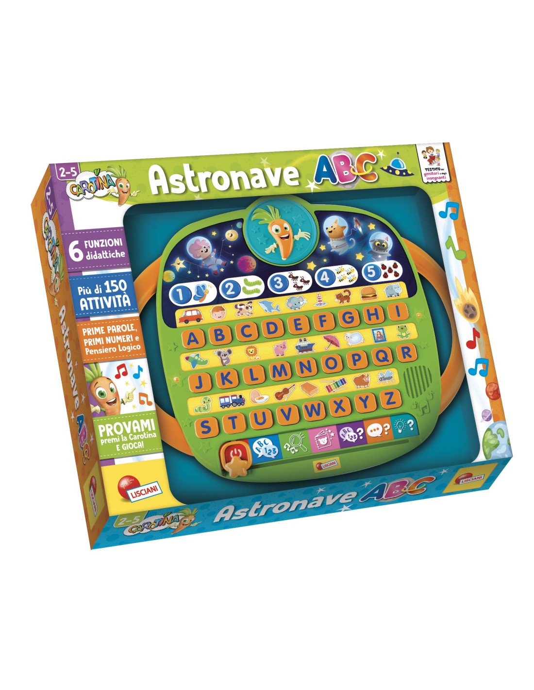 Lisciani Carotina Astronave ABC - Base Didattica Parlante per Imparare a Leggere