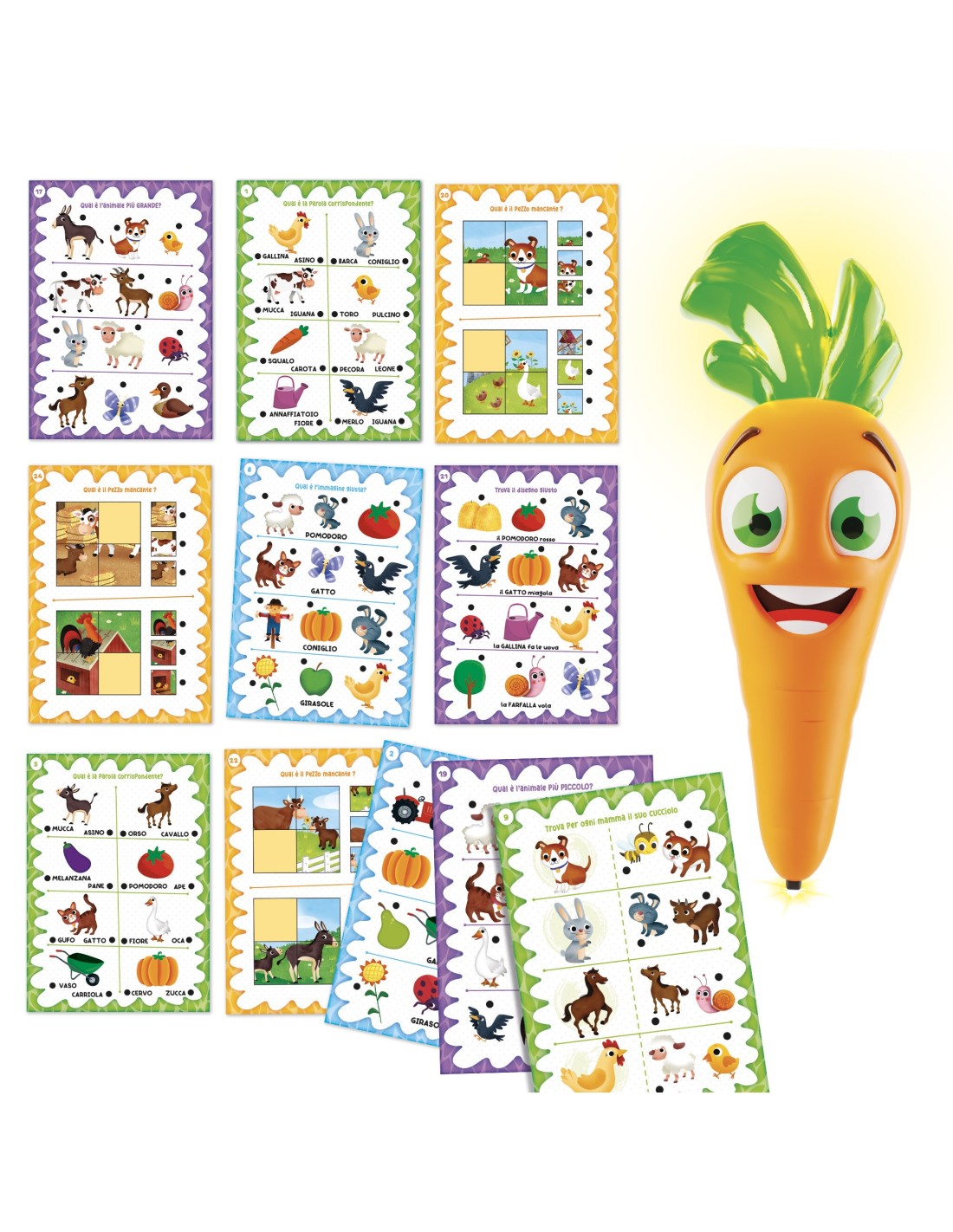 Carotina Prima Maestra Maxi Schede Fattoria gioco educativo | shopincasa.it