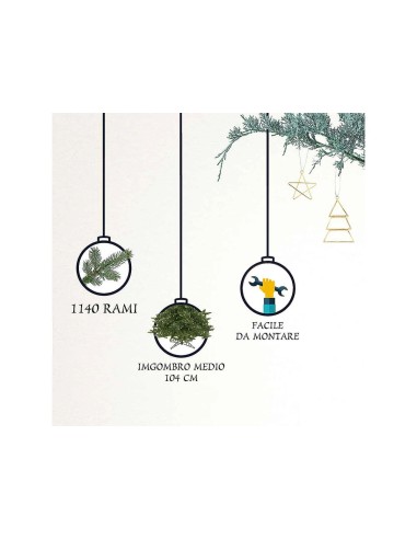 ALBERI E BASI DI NATALE: vendita online Albero di Natale "Montecarlo" da 210cm e diametro 104cm in offerta