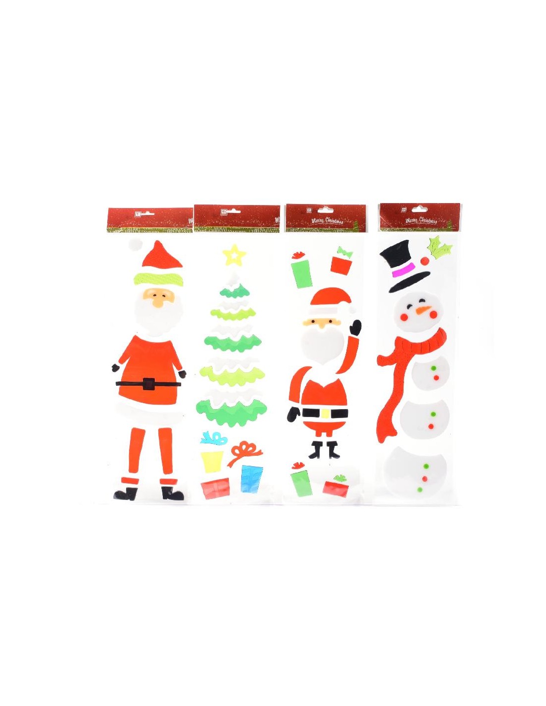OGGETTISTICA NATALE: vendita online Gel finestre di Natale grande 55x15 cm assortito, decorazione festiva per vetri, La magia...
