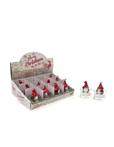 CANDELA BABBO FUNGO 5X6,5CM VETRO