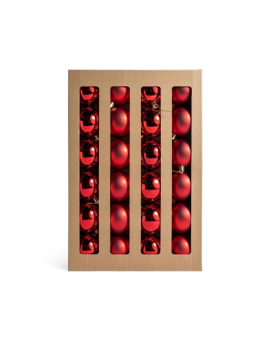 CONF 24 SFERE ROSSE 6CM PLASTICA