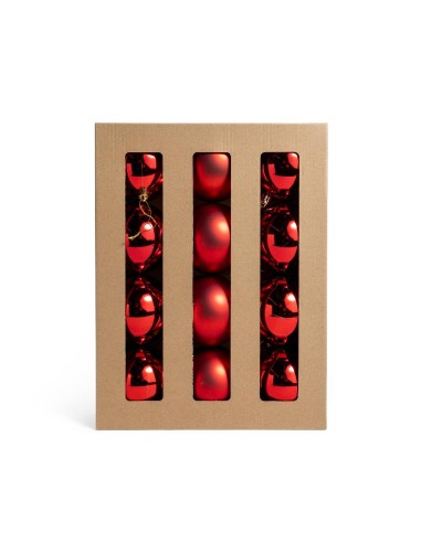 CONF 12 SFERE ROSSE 8CM PLASTICA