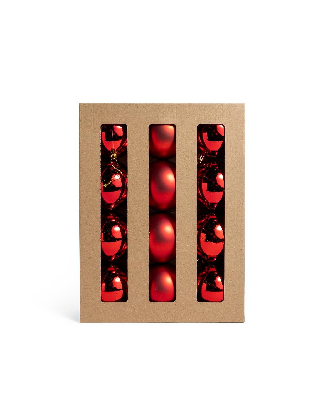 CONF 12 SFERE ROSSE 8CM PLASTICA