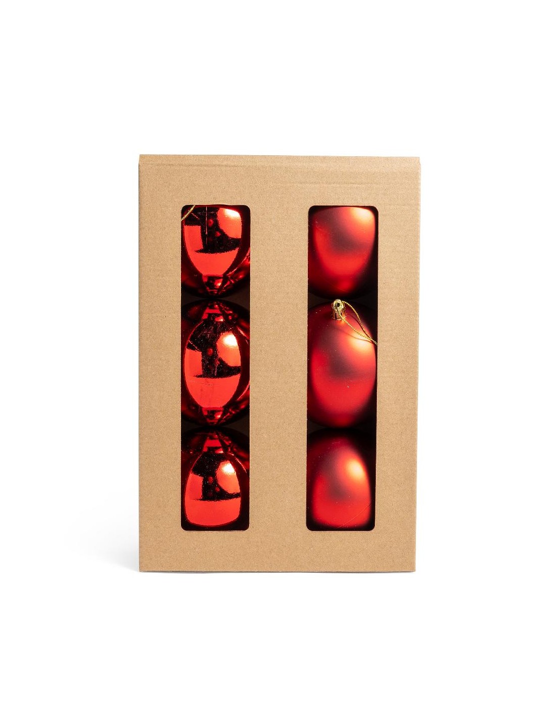 CONF 6 SFERE ROSSE 10CM PLASTICA
