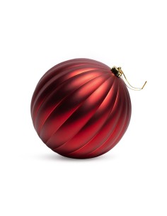SFERE E PENDAGLI: vendita online Sfera di Natale striata rossa 20 cm in plastica, La magia di natale per alberi, centrotavola...
