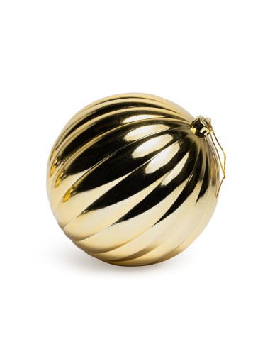 SFERA STRIATA DORATA LUCIDA 20CM PLASTICA
