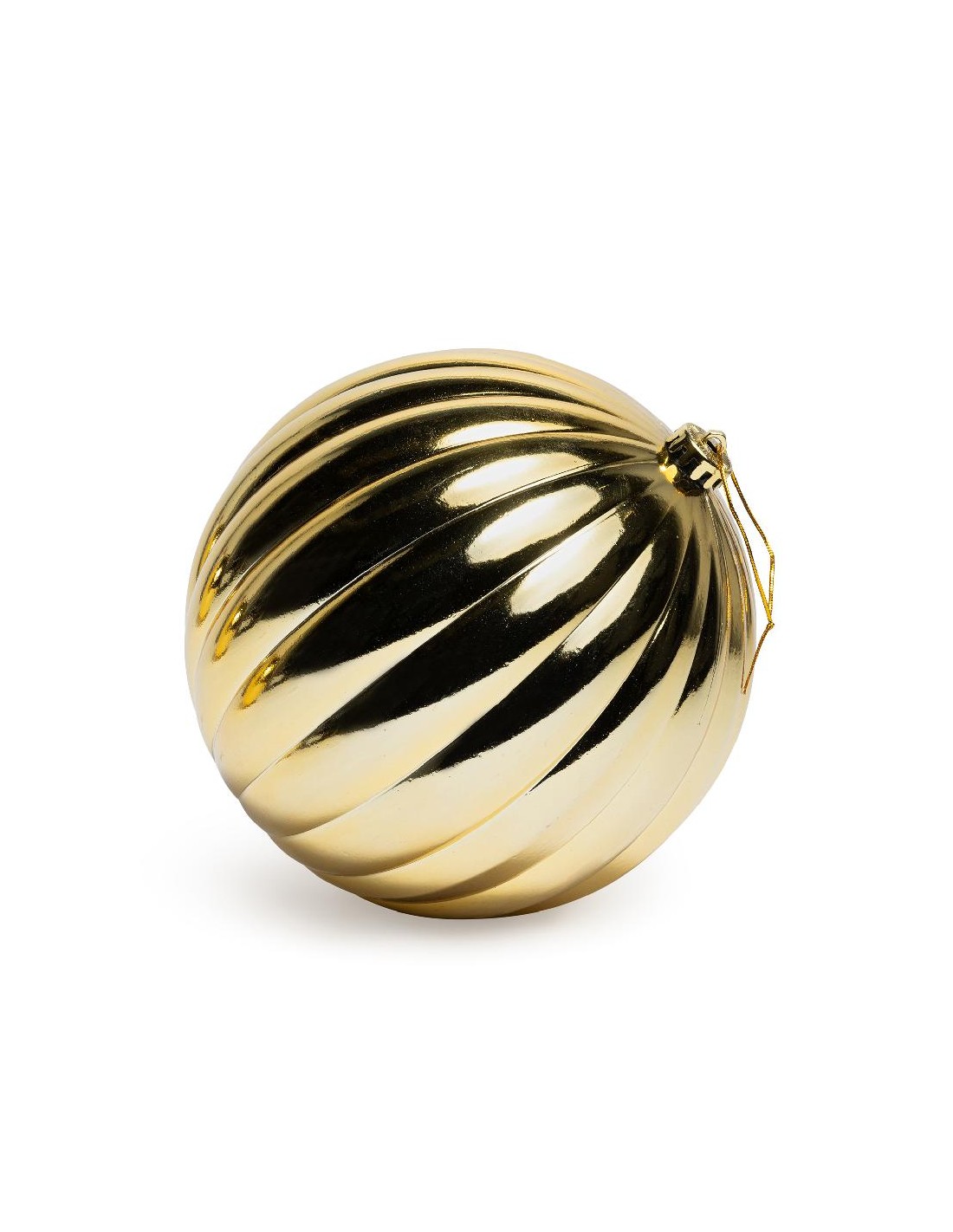 SFERA STRIATA DORATA LUCIDA 20CM PLASTICA