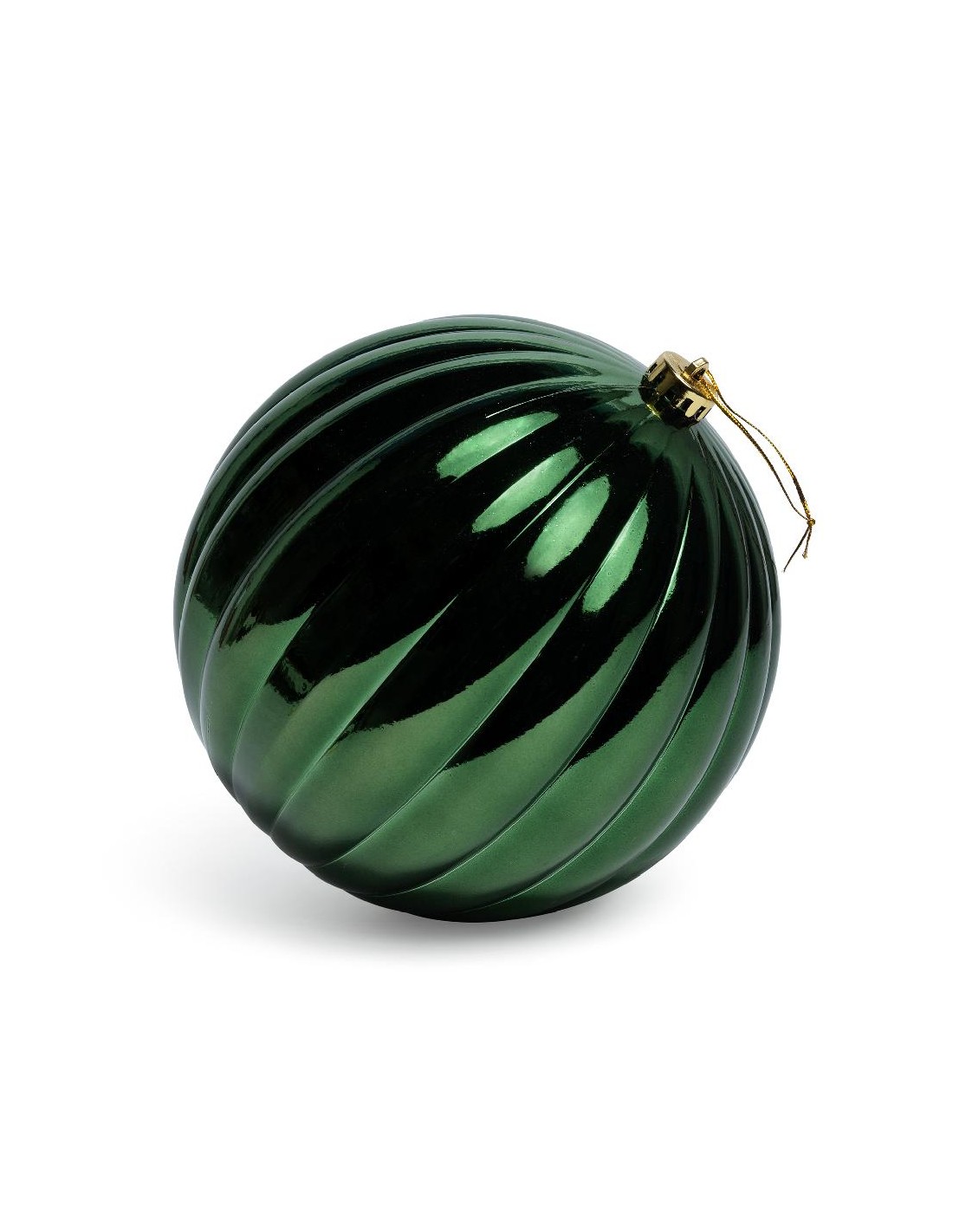 SFERA STRIATA VERDE LUCIDA 20CM PLASTICA