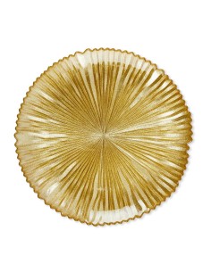 PIATTO TONDO VETRO ORO 28CM