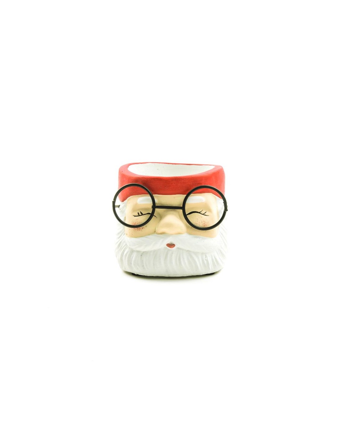 VASO BABBO CON OCCHIALI CEMENTO 9,5X8,5X7,5CM