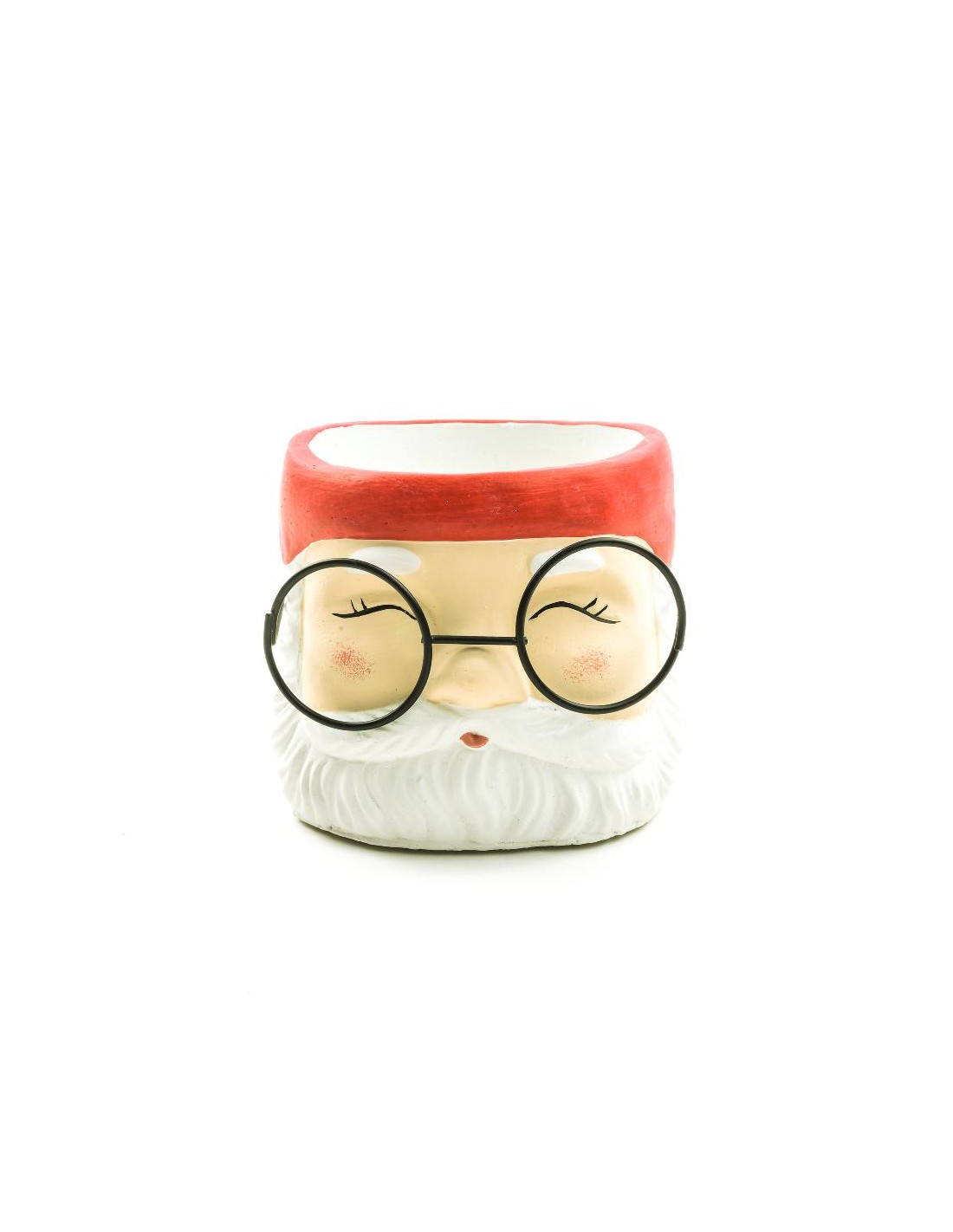 VASO BABBO CON OCCHIALI CEMENTO 12,5X11,5X10CM