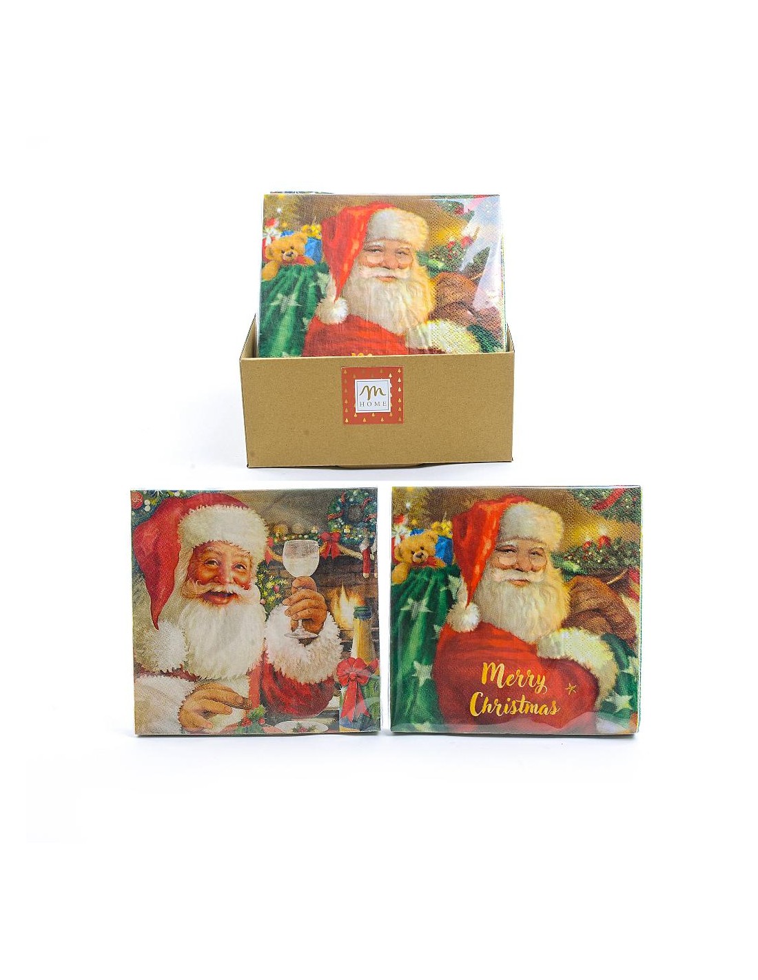 OGGETTISTICA NATALE: vendita online Tovaglioli di Natale 33x33 cm confezione 20 pezzi assortiti, La magia di natale per pranz...