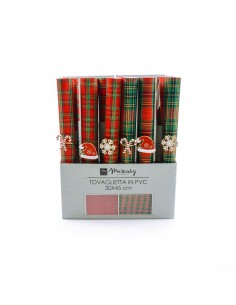 TOVAGLIETTA TARTAN CON PORTATOVAGLIOLI 30X45CM ASSORTITO