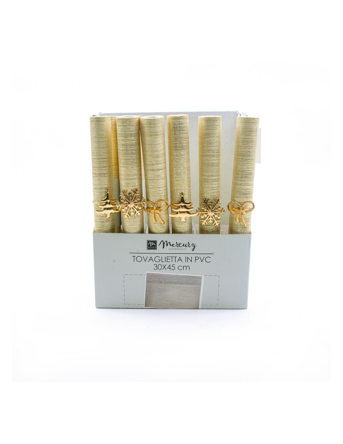 TESSILE: vendita online Tovaglietta di Natale oro 30x45 cm con portatovaglioli assortiti, La magia di natale per tavola e pra...