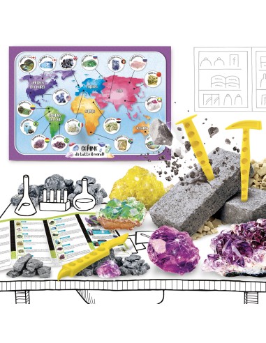 Kit scientifico scoperta minerali con gesso e poster – shopincasa.it