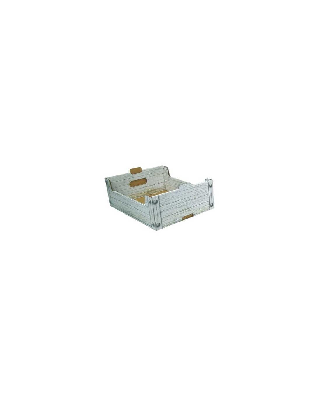 CASSETTA MEDIA LEGNO BIANCO 35X24X12CM
