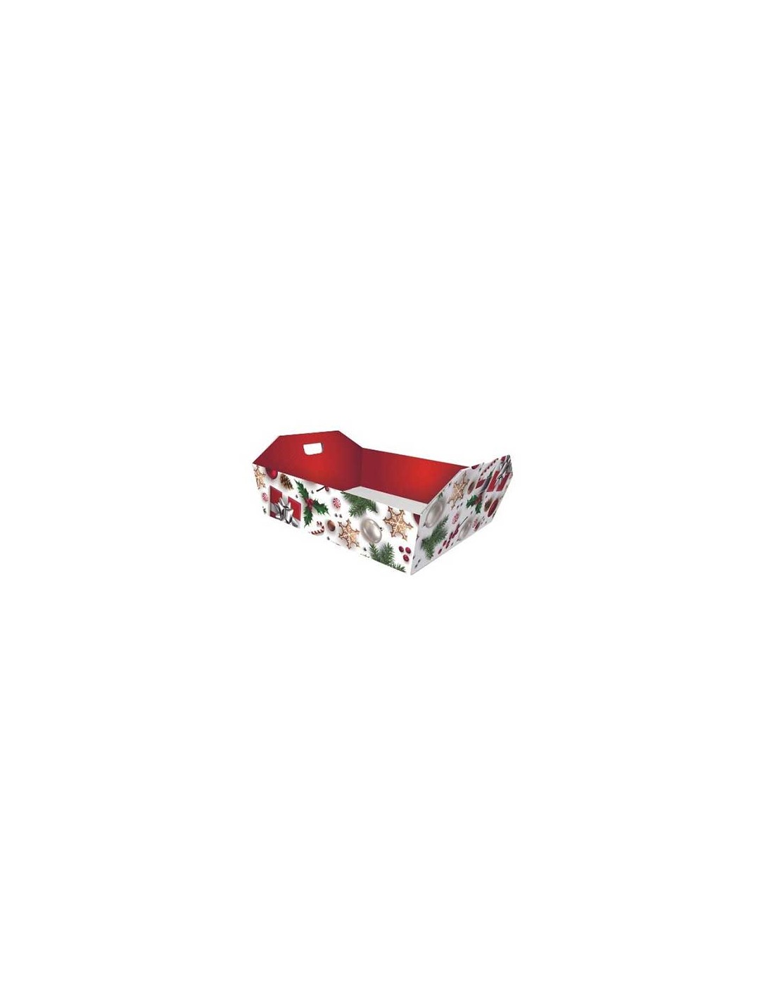 CESTA MEDIA BIANCO NATALE CON MANIGLIE