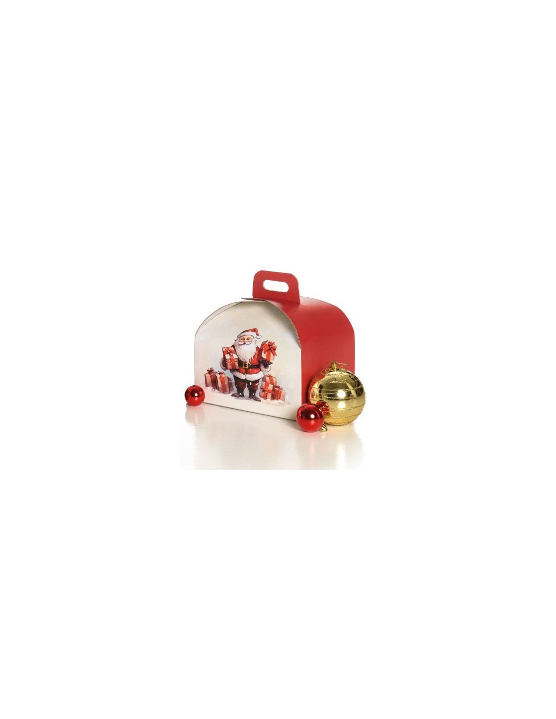 SCATOLA PORTAPANETTONE BASSO BABBO NATALE