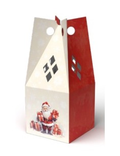 SCATOLA PICCOLA PORTAPANETTONE BABBO NATALE