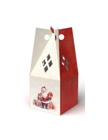 SCATOLA PICCOLA PORTAPANETTONE BABBO NATALE