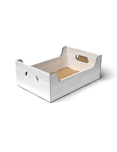 CASSETTA MEDIA 35X24X12CM TEAK BIANCO