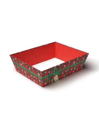 CESTA MEDIA TARTAN ROSSO