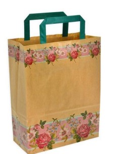 BUSTA CARTA FIORITA 32X17X45