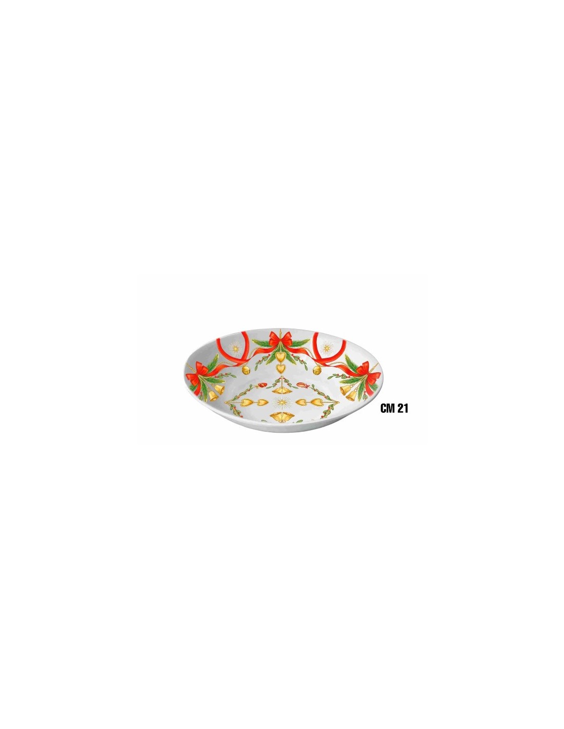 PIATTO FONDO 1645-3252 21CM NATALE FIOCCHI