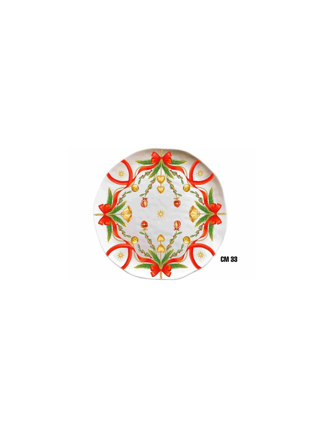 PIATTO PIZZA 1645-3248 33CM NATALE FIOCCHI