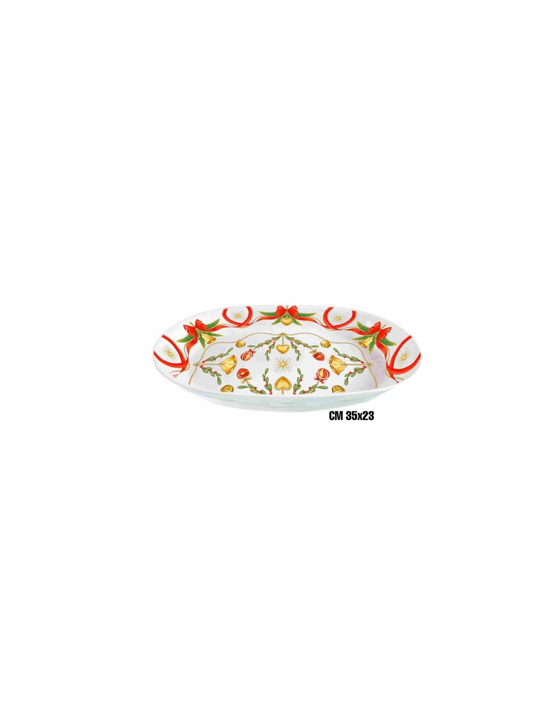 VASSOIO OVALE 1645-3234 35X23CM NATALE FIOCCHI