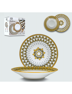 SERVIZIO 12 PIATTI TAVOLA SAHARA YELLOW