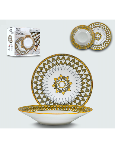 SERVIZIO 12 PIATTI TAVOLA SAHARA YELLOW