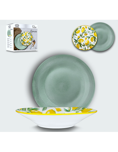 SERVIZIO 12 PIATTI TAVOLA LEMON
