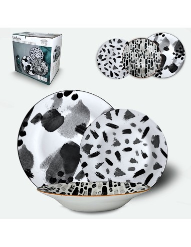 SERVIZIO 18 PIATTI TAVOLA URBAN BLACK