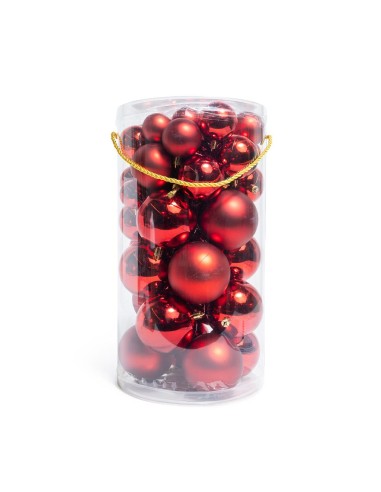SFERE E PENDAGLI: vendita online Sfere di Natale rosse in plastica miste, confezione da 50 pezzi, La magia di natale per albe...