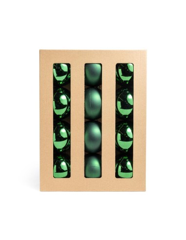 CONF 12 SFERE VERDI 8CM PLASTICA
