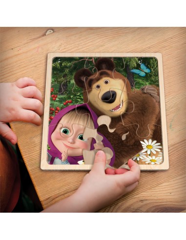 GIOCHI DI SOCIETA'E PUZZLE: vendita online MASHA ORSO PUZZLE LEGNO 9PZ in offerta