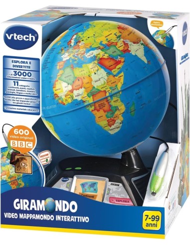 VTech Giramondo - Mappamondo Interattivo con Penna Touch e Video Educativi | shopincasa.it