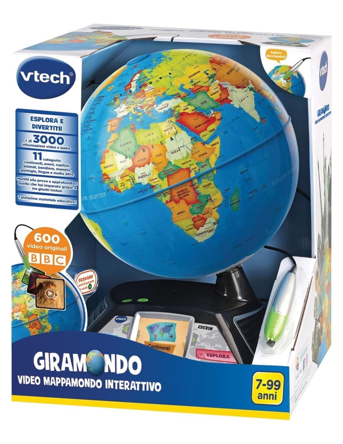VTech Giramondo - Mappamondo Interattivo con Penna Touch e Video Educativi | shopincasa.it