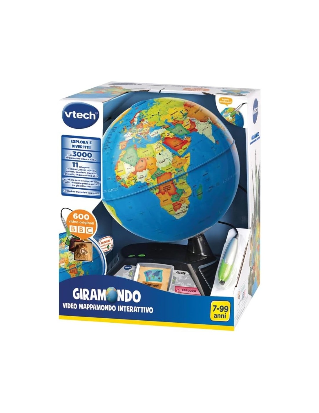 VTech Giramondo - Mappamondo Interattivo con Penna Touch e Video Educativi | shopincasa.it