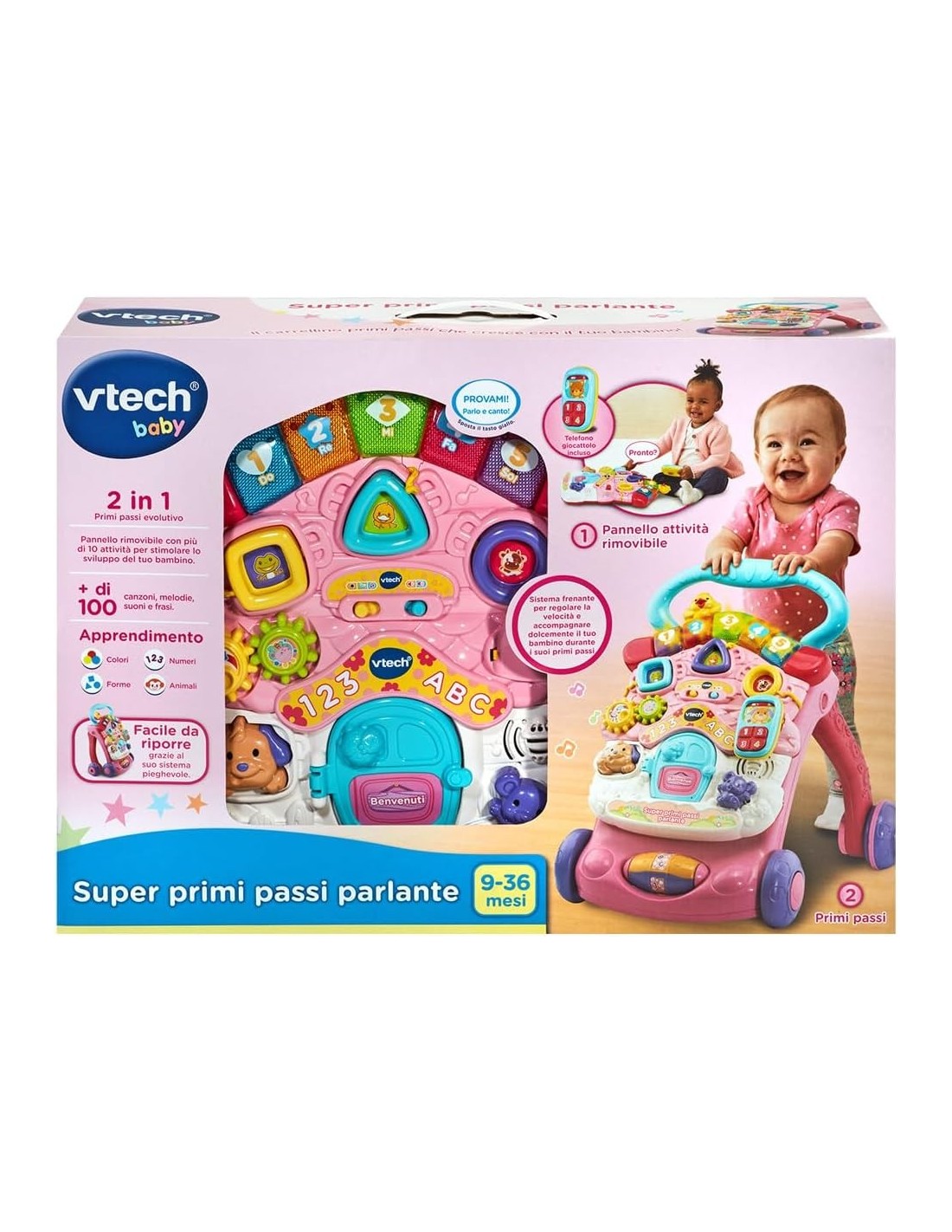 VTech Super Primi Passi Parlante 2 in 1 - Gioco Bambini 9-36 Mesi | shopincasa.it