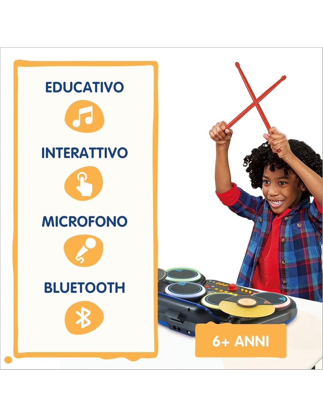 VTech Kidi DJ Drums - Batteria Elettronica Bambini 6+ Anni | shopincasa.it