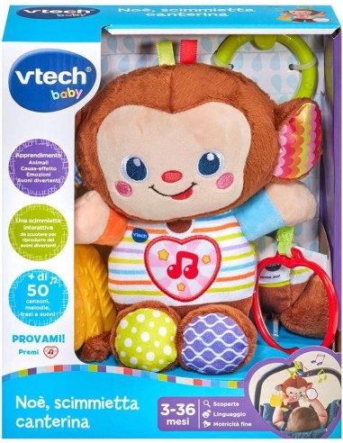 VTech Noè Scimmietta Canterina - Sonaglio Interattivo Neonati 3-36 Mesi | shopincasa.it
