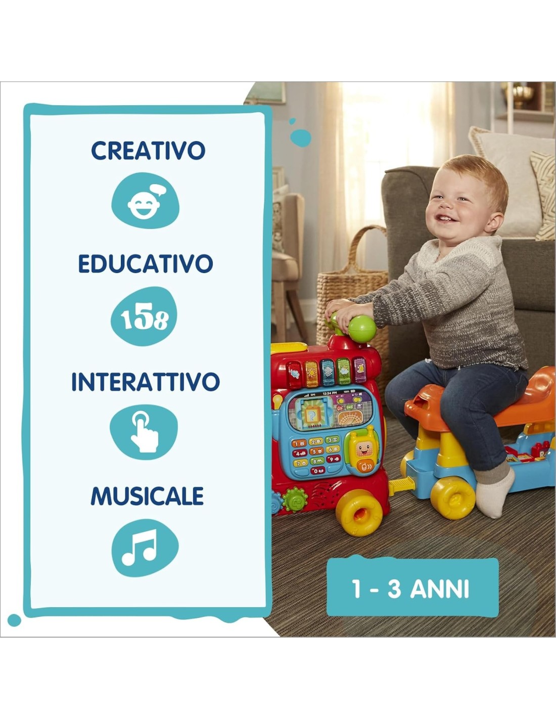 VTech Edo Maxi Treno Cavalcabile 7 in 1 - Trenino Multiattività 12-36 Mesi | shopincasa.it