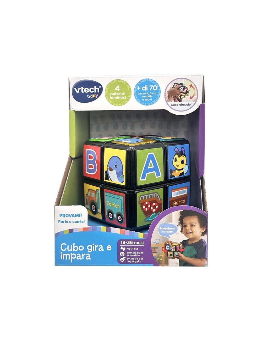 VTech Cubo Gira e Impara - Gioco Educativo Interattivo 18-36 Mesi | shopincasa.it