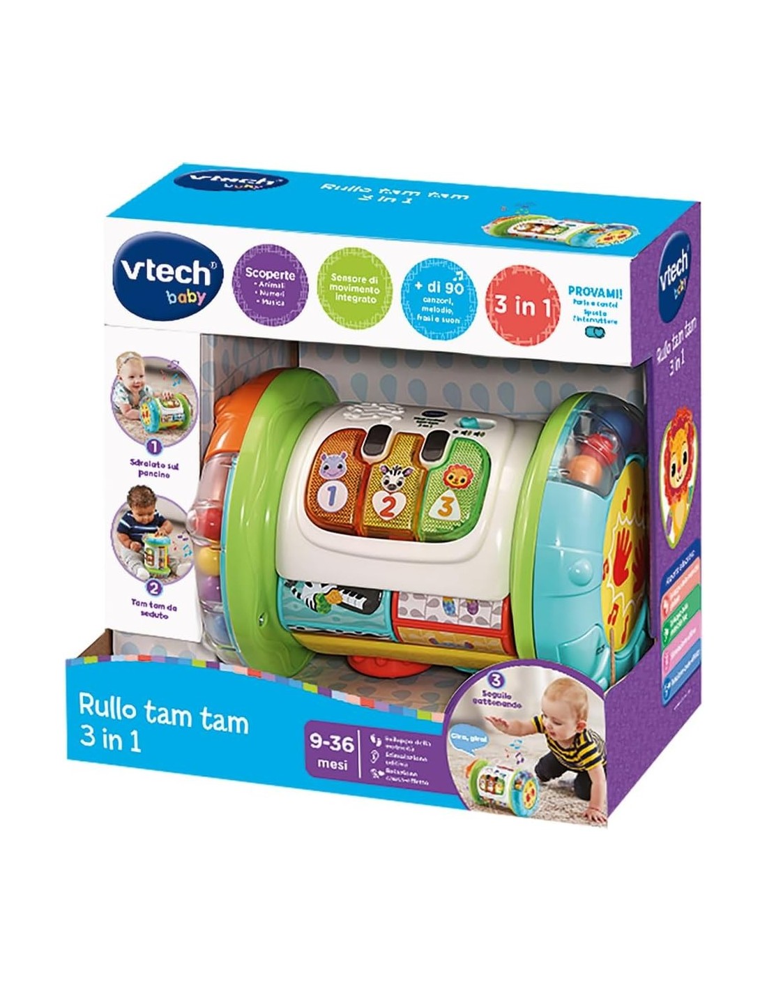 VTech Rullo Tam Tam 3 in 1 - Gioco Multiattività Interattivo 9-36 Mesi | shopincasa.it