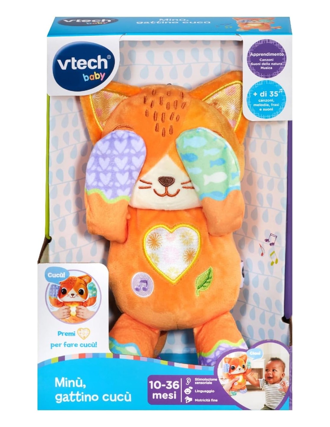 VTech Minù Gattino Cucù - Peluche Interattivo 10-36 Mesi | shopincasa.it