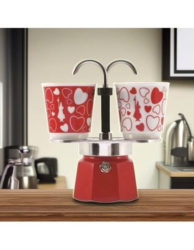 Bialetti Mini Express - Set Moka 2 Tazze Cuore 90 ml | shopincasa.it
