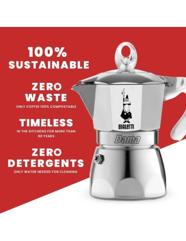 Bialetti Dama Pure Ice 1 Tazza - Caffettiera in Acciaio Inox | shopincasa.it